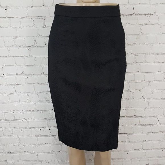ALTUZARRA Target Black Snakeskin Pencil Skirt 2 - Picture 2 of 7